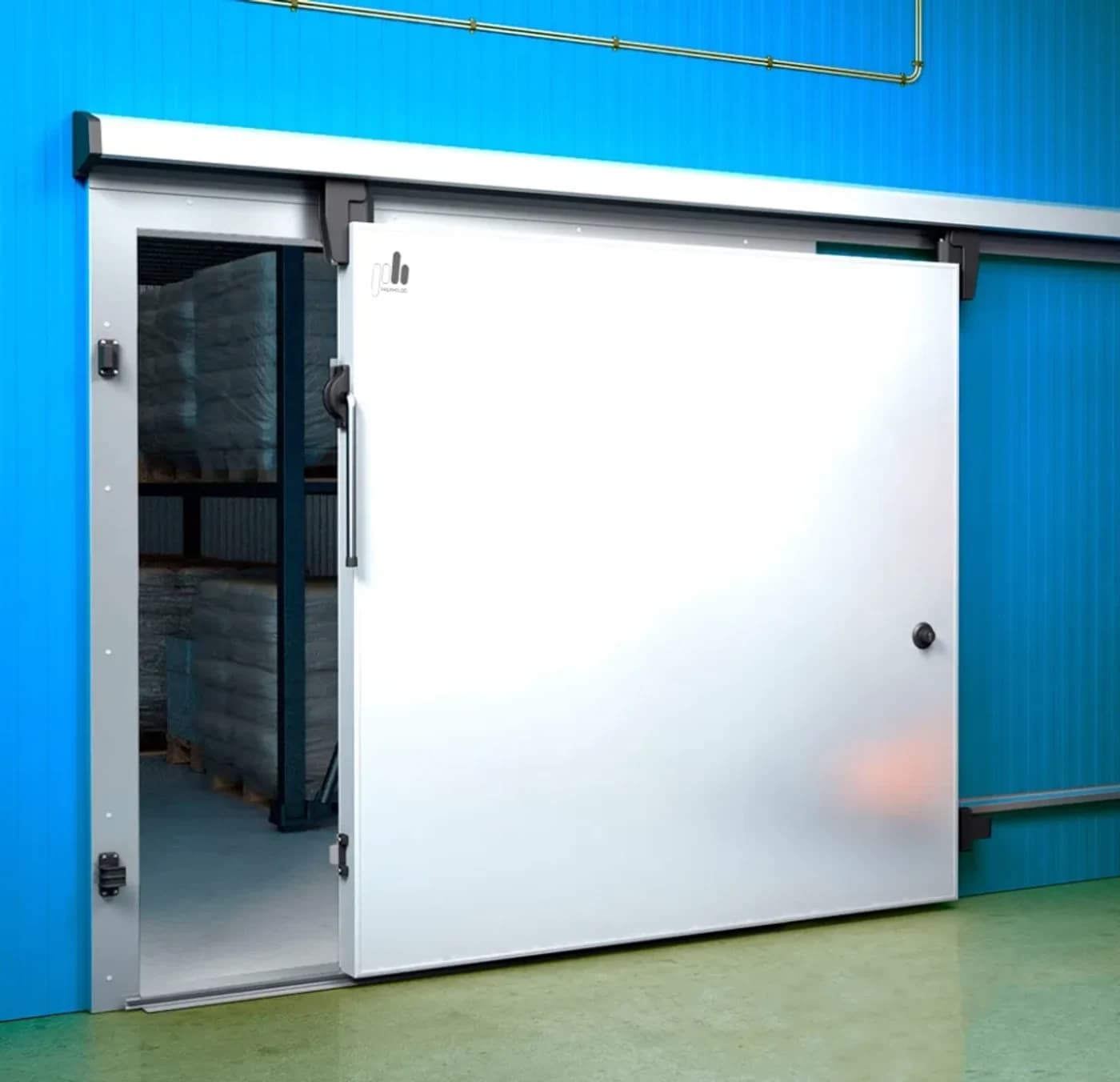 Porte commerciale isolée pour chambre froide d'une installation alimentaire canadienne